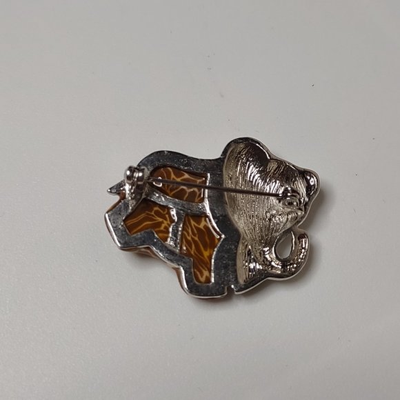 Awesome Giraffe Pattern Little Lucky Metal Elephant Brooch - Picture 9 of 10